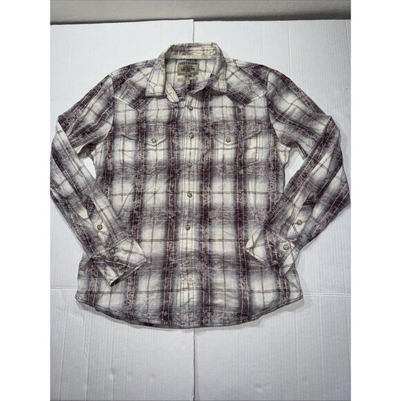 Chevignon Pearl Snap 100% Cotton Slim Fit Check Shirt Multicolor Sz S - Picture 1 of 8
